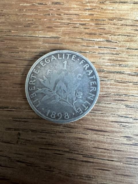 pièce de monnaie de la République française 1898 1 franc, Enlèvement ou Envoi, France, Monnaie en vrac