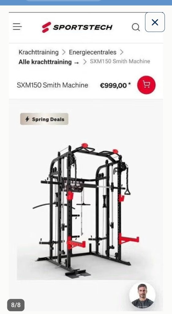 Sportstech SXM150 Smith Machine, Ophalen, Benen, Krachtstation, Zo goed als nieuw