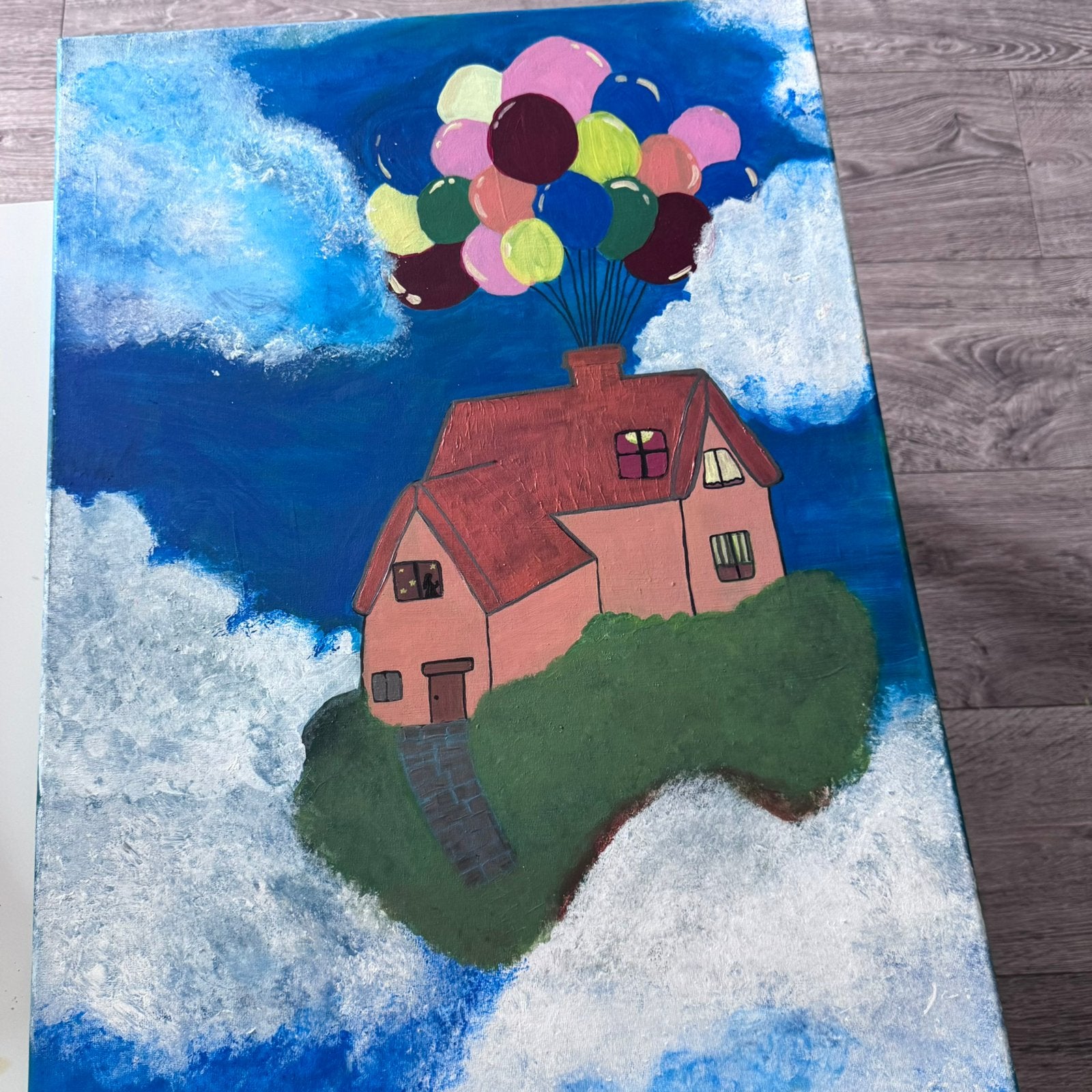 Schilderij geïnspireerd op de tekenfilm daarboven, Antiek en Kunst, Kunst | Schilderijen | Modern, Ophalen of Verzenden