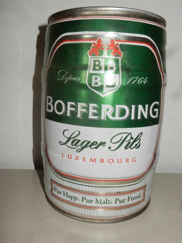 oud BOFFERDING Pils 5 Liter Bier Blik Vaatje uit LUXEMBURG, Verzamelen, Ophalen of Verzenden