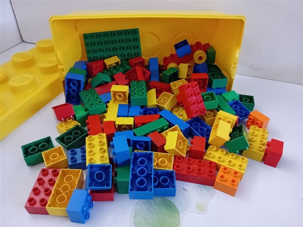 Boîte Duplo avec 120 blocs Duplo, Enlèvement ou Envoi, Utilisé, Briques en vrac, Duplo