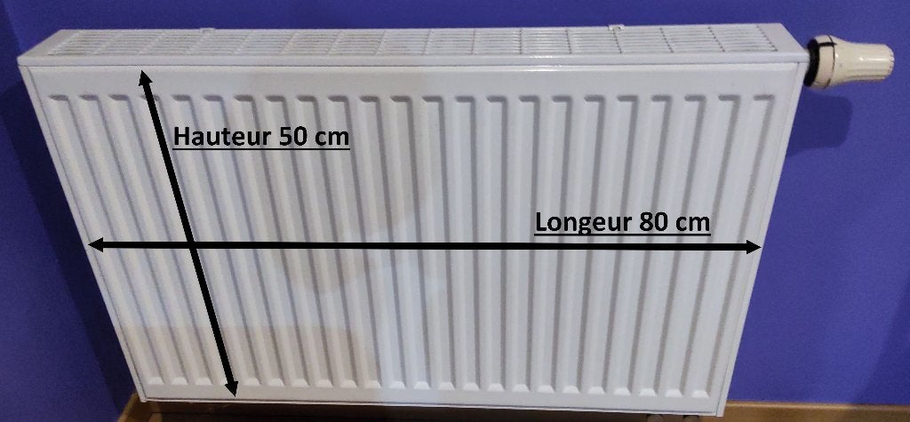 Radiateur acier Type 22 – 50 x 80 cm – 1200W, Bricolage & Construction, Enlèvement, Radiateur