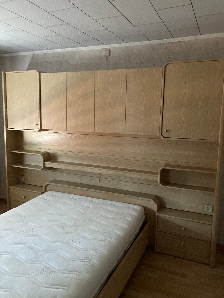 Lit et armoire, Maison & Meubles, Enlèvement, Comme neuf, Deux personnes, Modern
