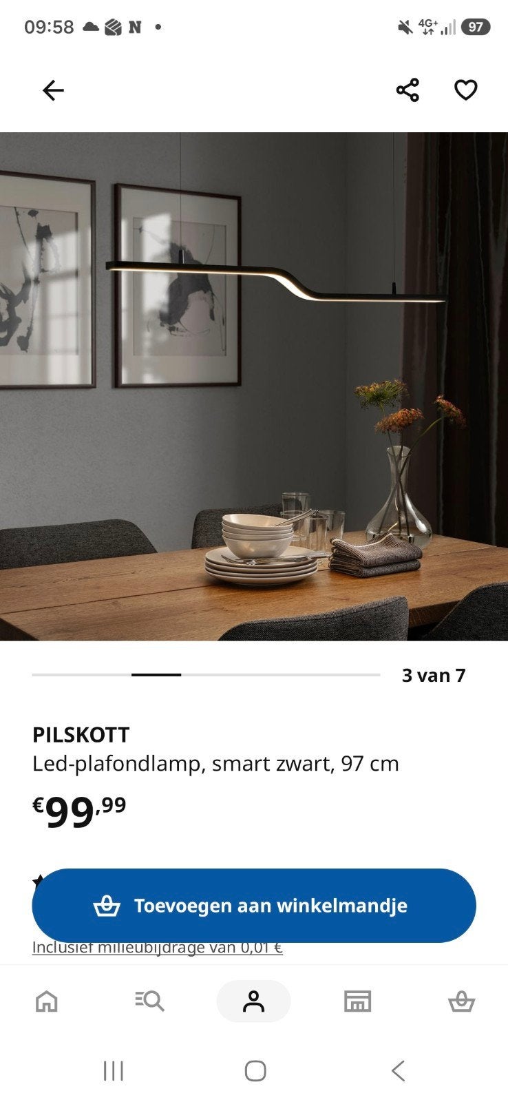 Ikea hanglamp, Ophalen, IKEA