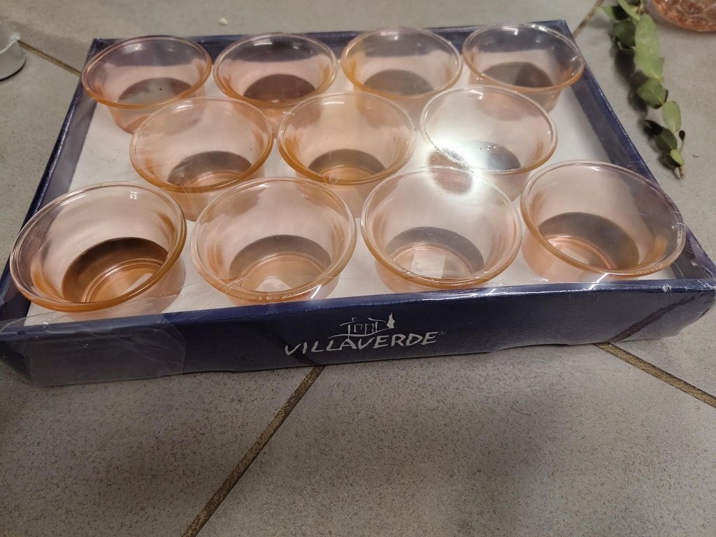 Lot de 11 bougeoirs roses saumon - Villaverde, Huis en Inrichting, Ophalen, Windlicht, Overige merken, Nieuw