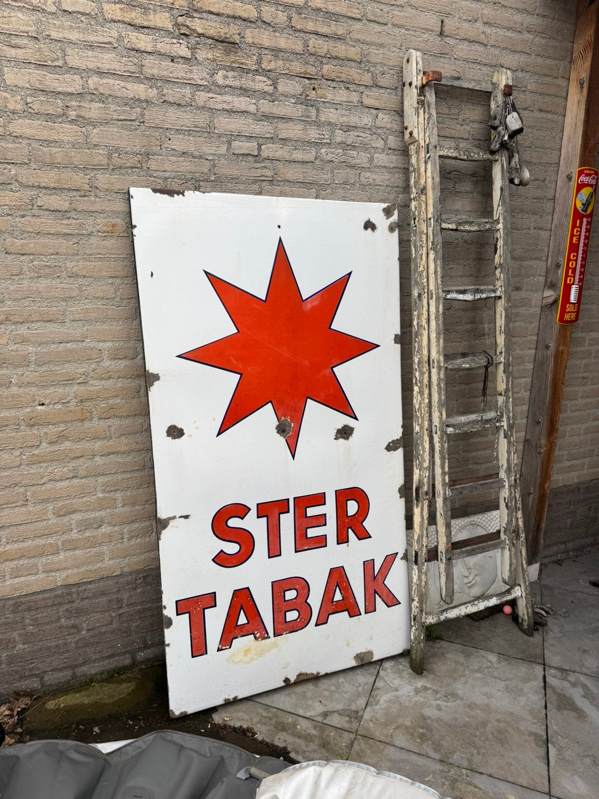 STER TABAK emaille reclamebord XL, Verzamelen, Ophalen, Reclamebord, Gebruikt, .