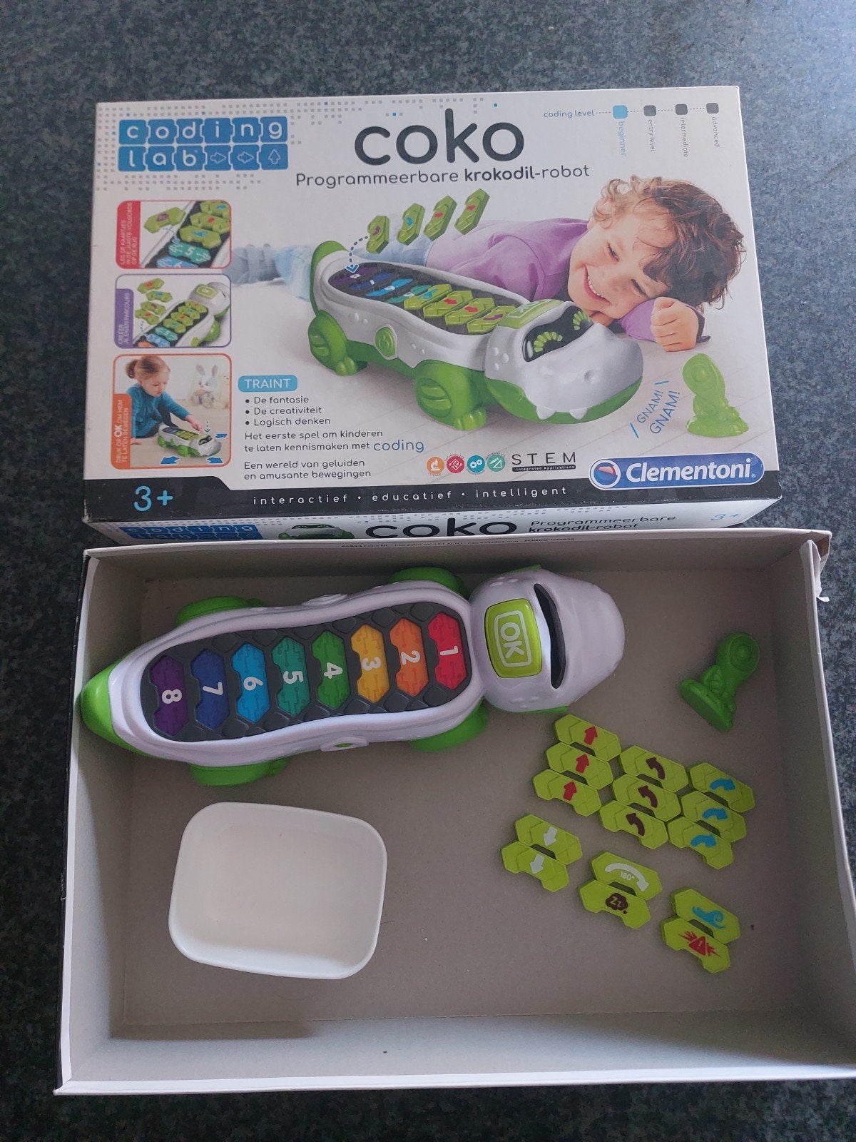 Coko programmeerbare krokodil-robot STEM clementoni, Ophalen of Verzenden, Gebruikt, Blauw, Jongen of Meisje
