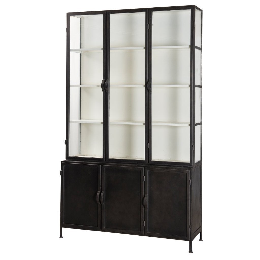 BUFFETKAST  exclusief zwart metaal glas 142 cm breed actie, Huis en Inrichting, 100 tot 150 cm, 200 cm of meer, Nieuw, Ophalen of Verzenden