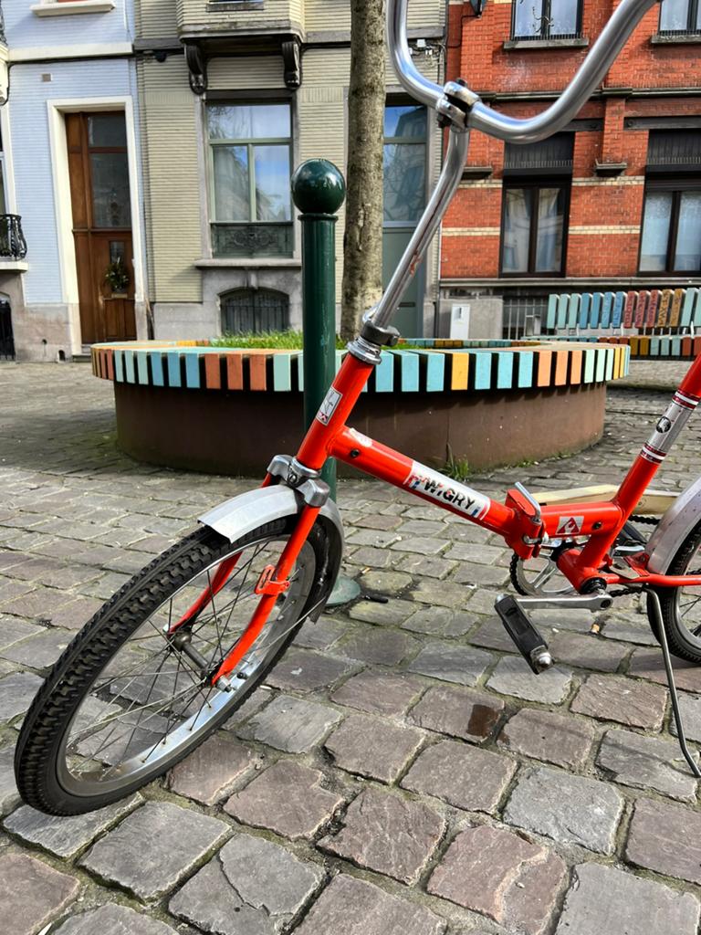 Rode vintage vouwfiets met wigry, Heren, Zo goed als nieuw, Deels opvouwbaar, Ophalen