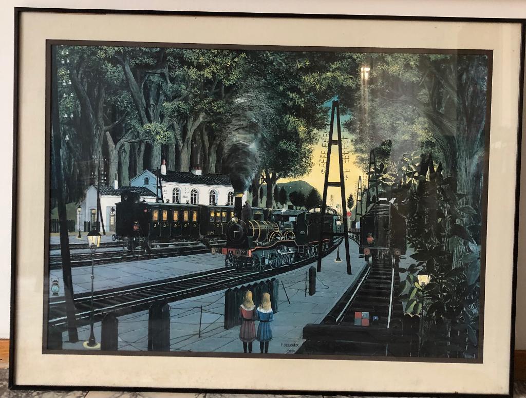 Reproductie van het schilderij van Delvaux, Antiek en Kunst, Ophalen