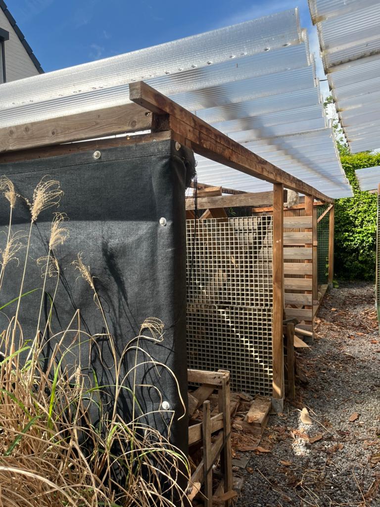 Gratis 4 overkappingen voor hout, Tuin en Terras, Ophalen, Gebruikt
