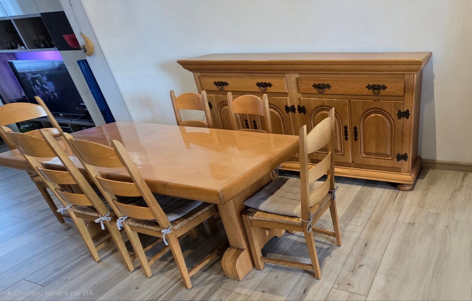 Salle à manger complète en chêne, Maison & Meubles, Enlèvement