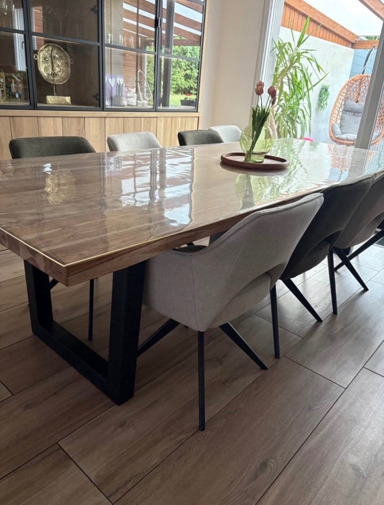 Table salle a manger massif 300x110cm - naturel, Maison & Meubles, Comme neuf, 100 à 150 cm, Enlèvement, Moderne