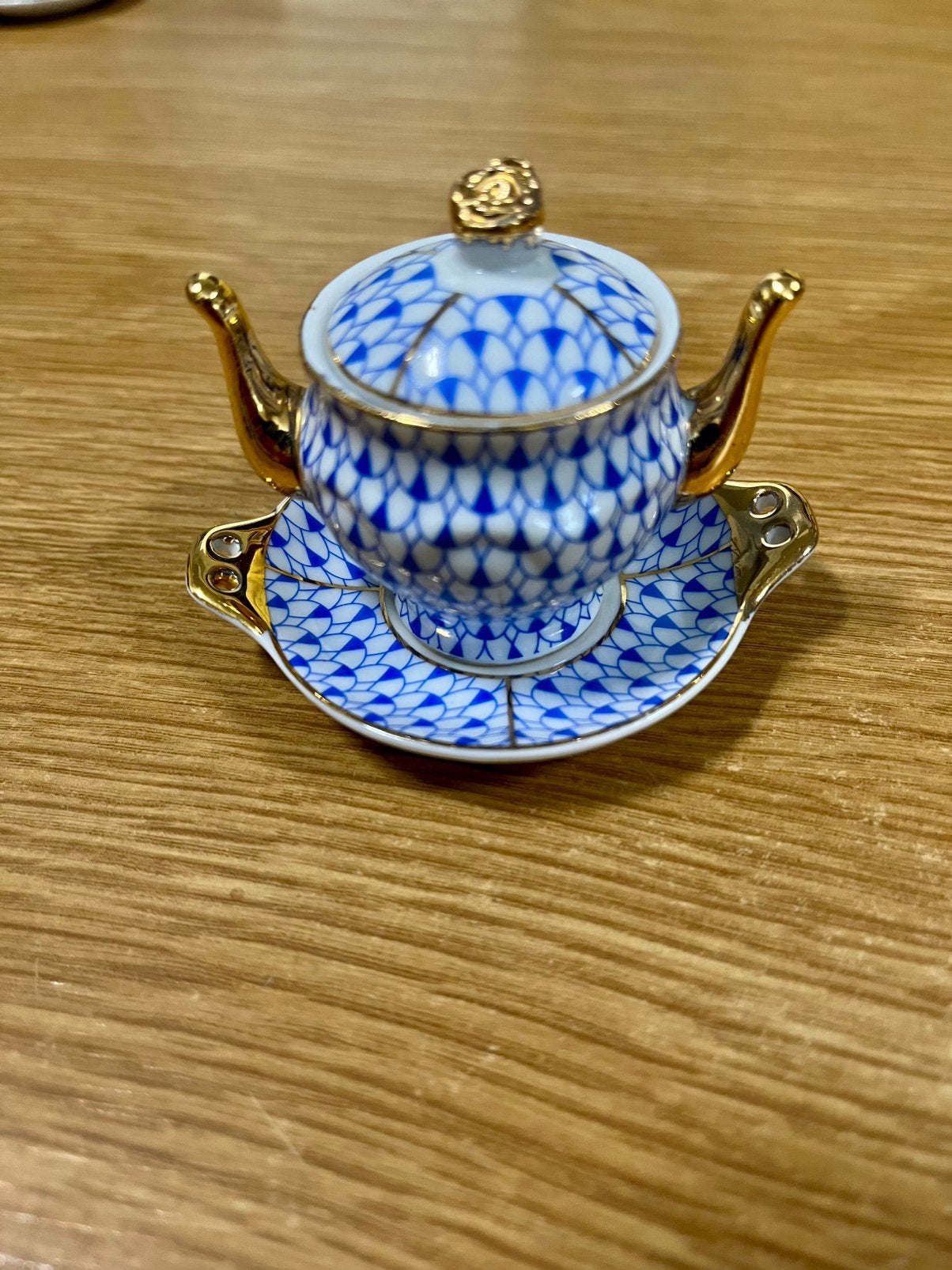 Soupière miniature porcelaine Porcelain Art filet bleu, Enlèvement, Comme neuf, Porcelaine