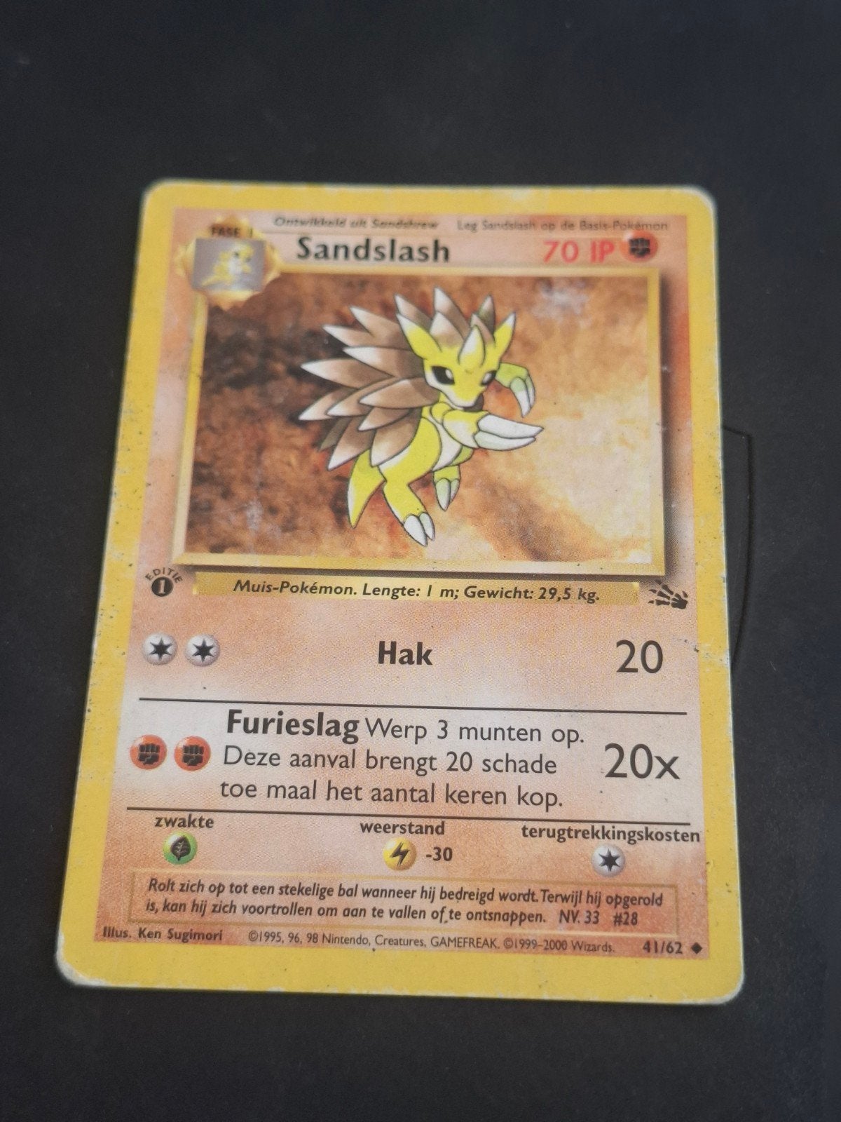 Carte Pokémon Sandslash - 1ère édition NL (Fossil 41/62) - V, Hobby & Loisirs créatifs, Enlèvement ou Envoi