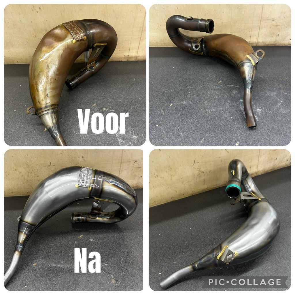 Uitlaat uitdeuken / renovatie, Motos, Tuning & Styling, Enlèvement ou Envoi