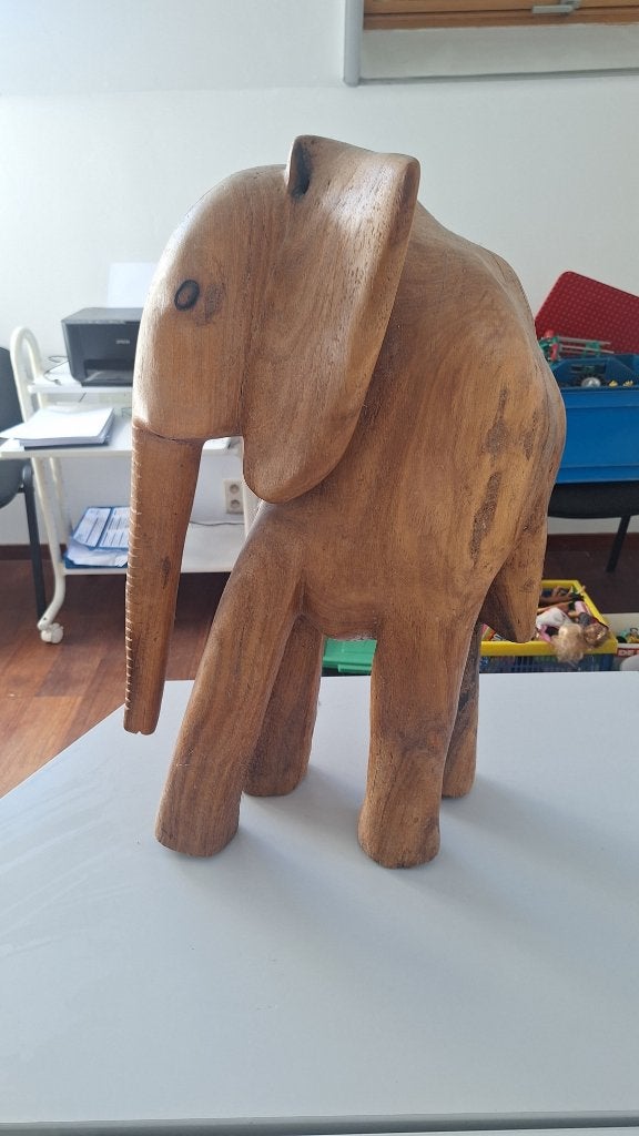 Houten Afrikaanse olifant, Ophalen, Houtsnijwerk, 50 - 100 cm, Zoogdier