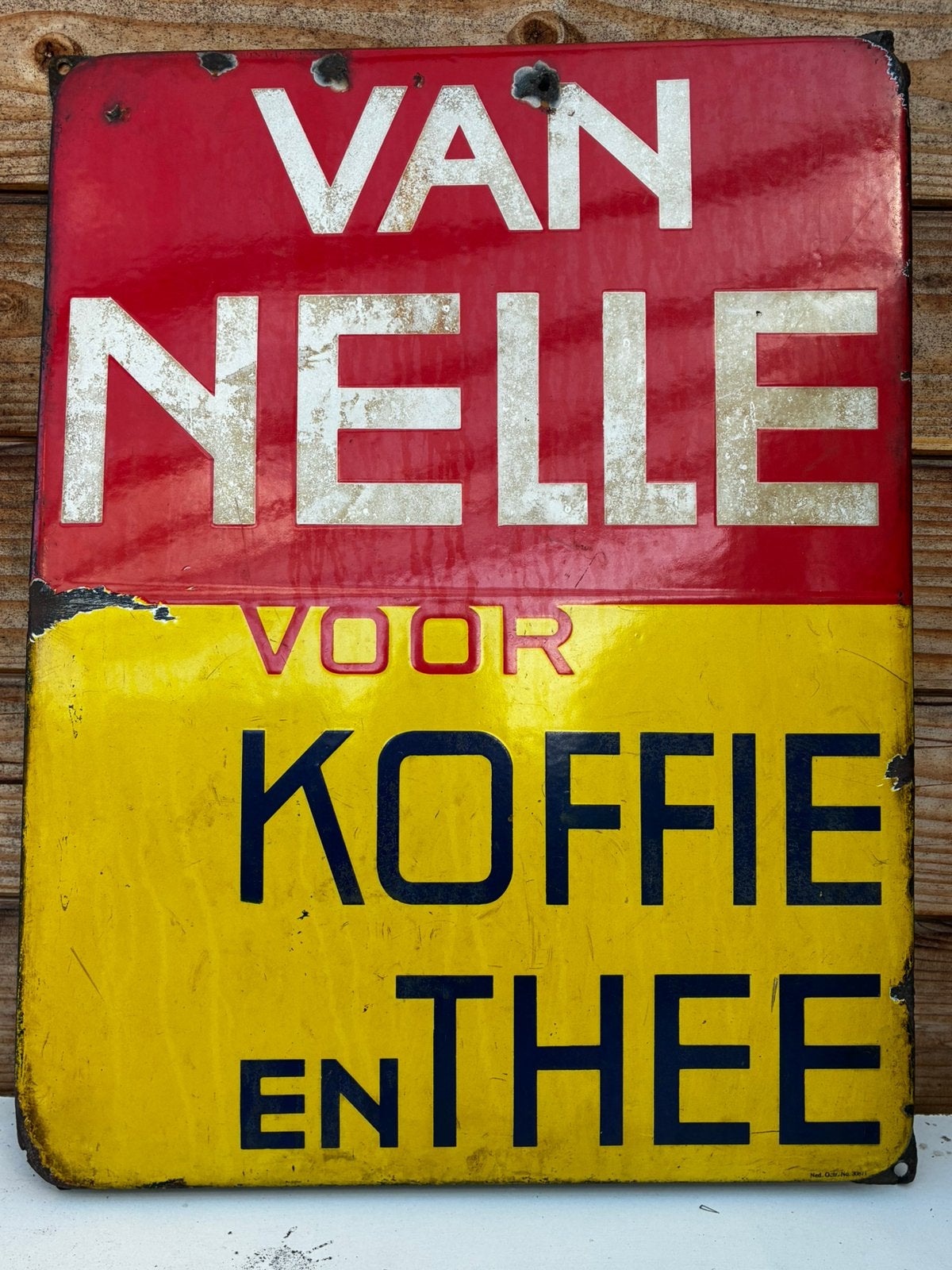 Van Nelle - Café et thé - assiette en émail, Enlèvement ou Envoi, Utilisé, Panneau publicitaire