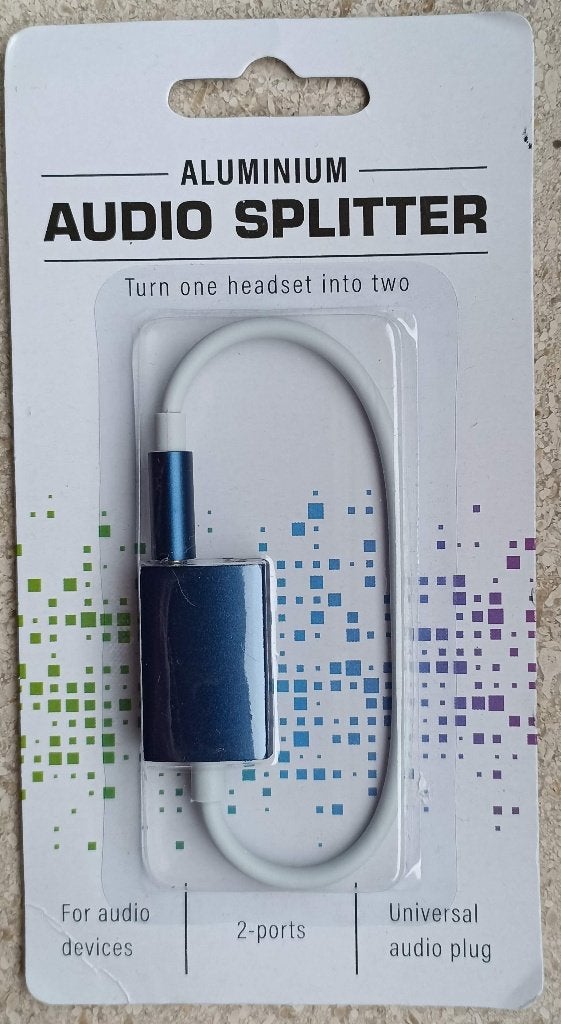 Audiosplitter, voor 2 koptelefoons/ingangen, NIEUW, Ophalen of Verzenden, Nieuw, Overige typen, Zwart