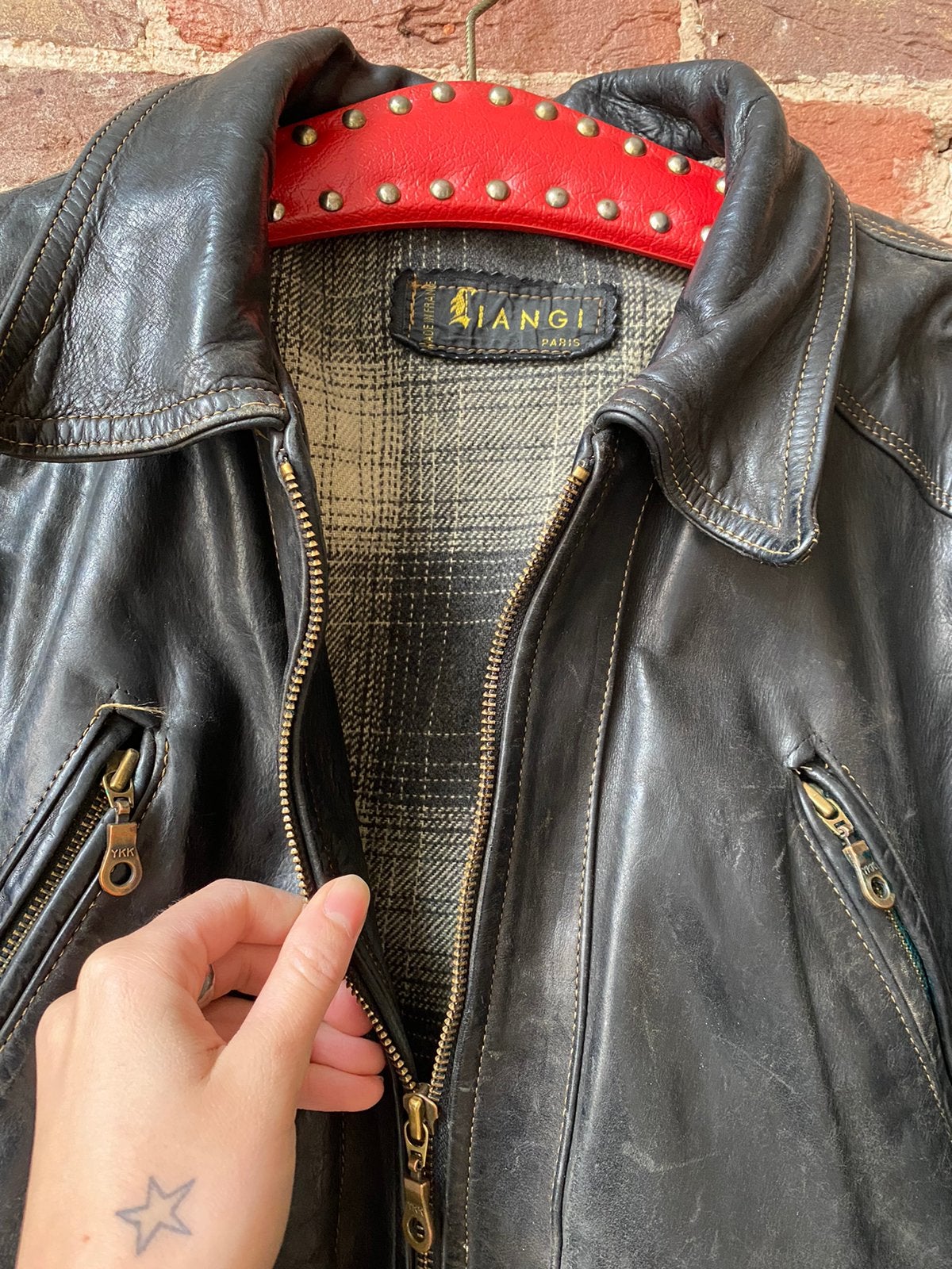 Veste cuir vintage doublée tres chaude, Enlèvement ou Envoi