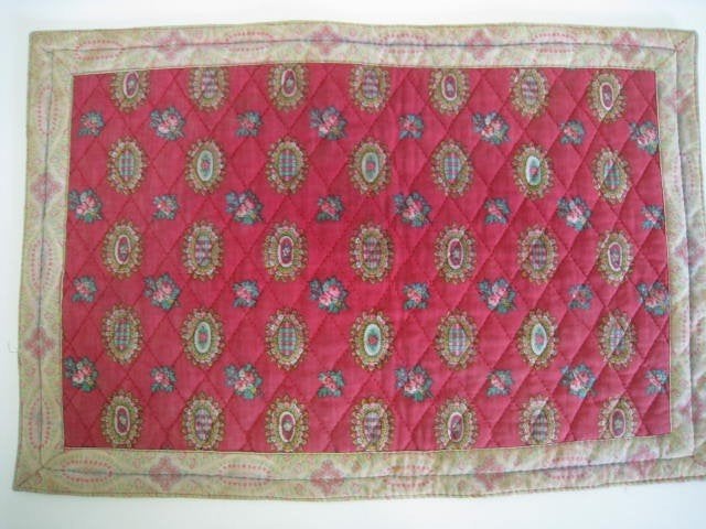 Vintage geborduurde jaren 30 onderlegger, in perfekte staat!, Ophalen, Rood