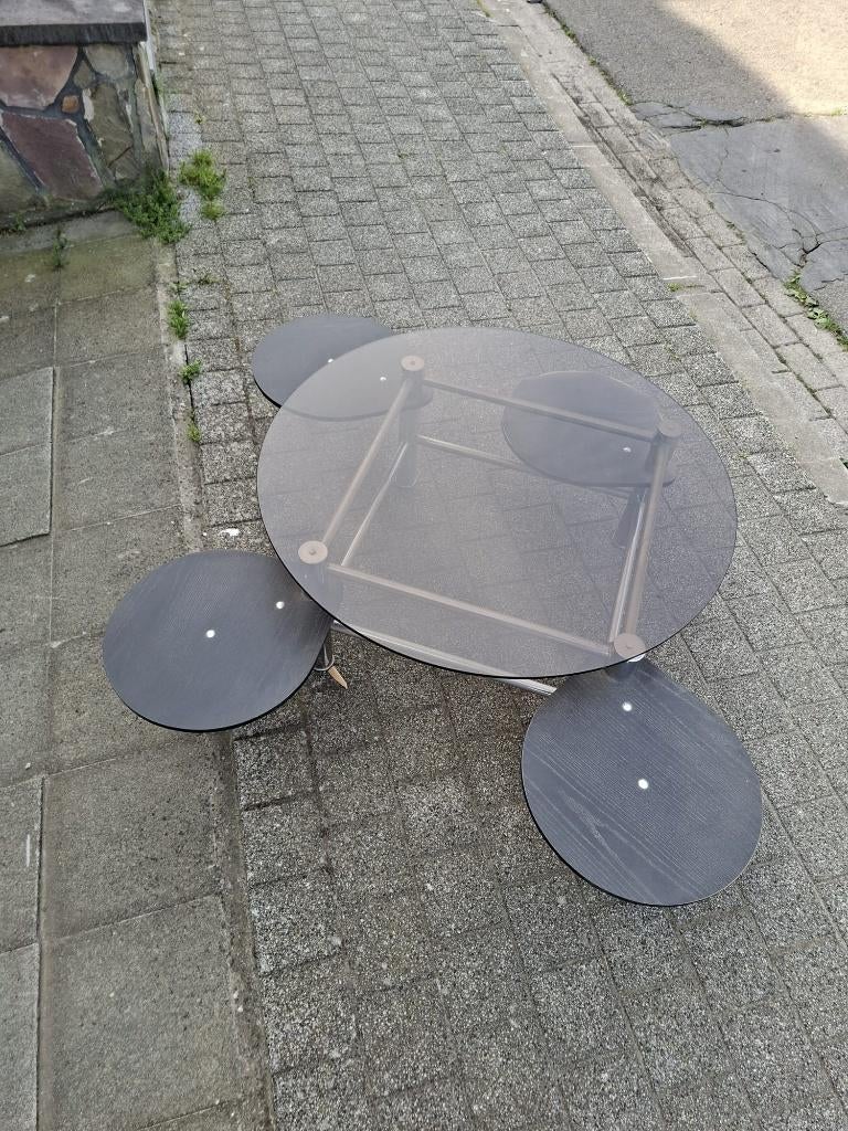 Salontafel - glas - seventies stijl, Huis en Inrichting, Ophalen, Glas