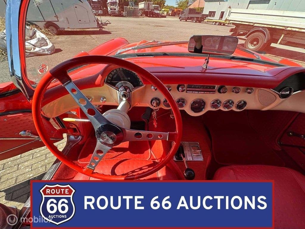 Chevrolet Corvette C1 | 1956 | Route 66 Auctions, Auto's, Chevrolet, Zwart, Bedrijf, Handgeschakeld