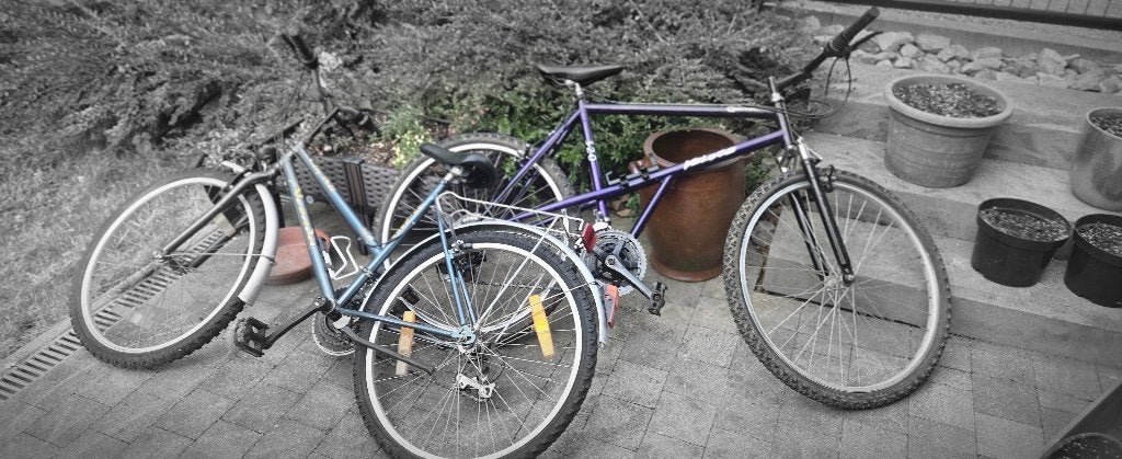 Set van 2 heren- en damesfietsen, Fietsen en Brommers, Fietsen | Mountainbikes en ATB, Ophalen, Gebruikt