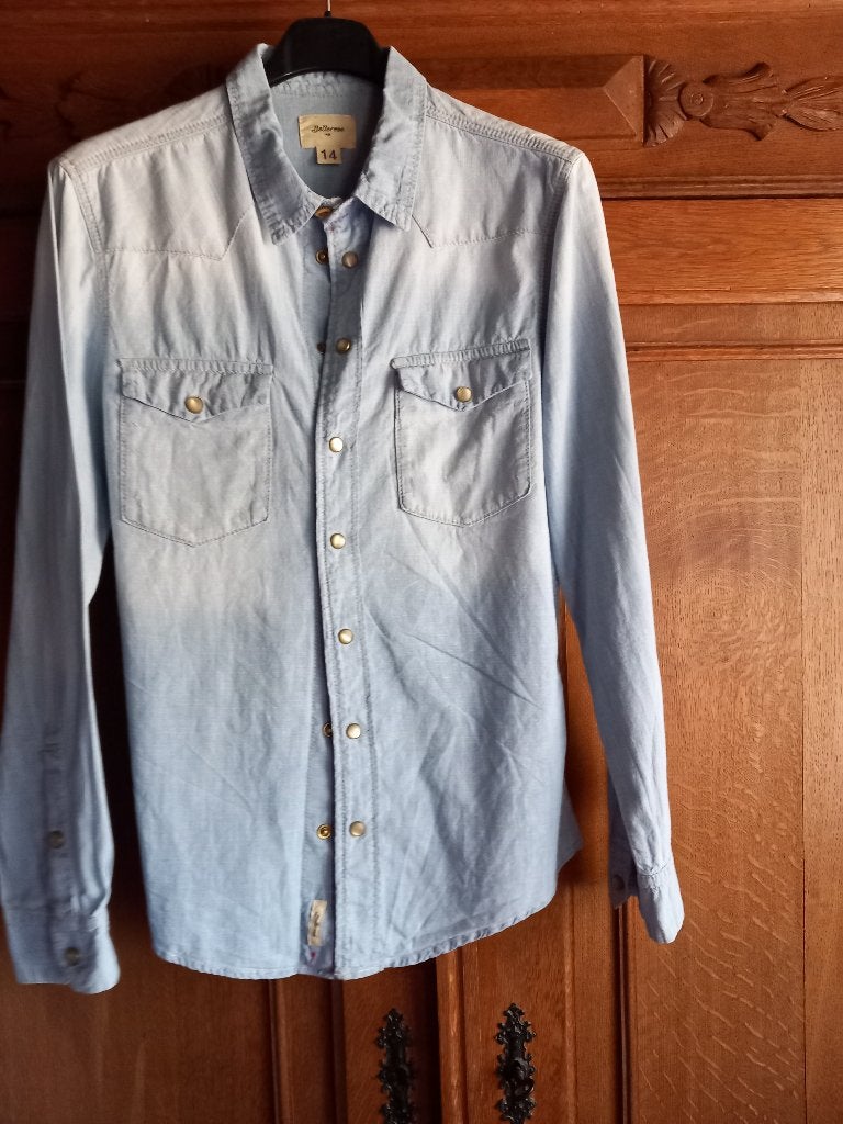 BELLEROSE - jeanshemd - drukknopen - maat 14 jaar, Kleding | Heren, Verzenden, Zo goed als nieuw, Bellerose