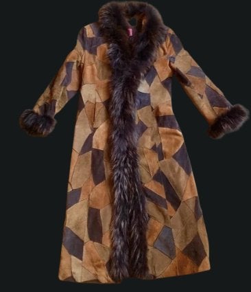 2x echte leren vintage jassen met patchwork - jaren '70, Vêtements | Femmes, Vestes | Hiver, Taille 38/40 (M), Enlèvement ou Envoi