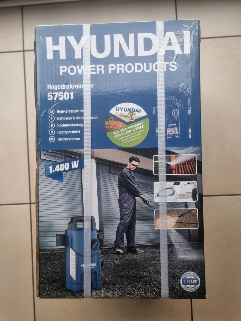nettoyeur haute pression marque Hyundai 57501 1400W, Jardin & Terrasse, Enlèvement ou Envoi, Neuf, Électrique, Avec pression d'eau réglable
