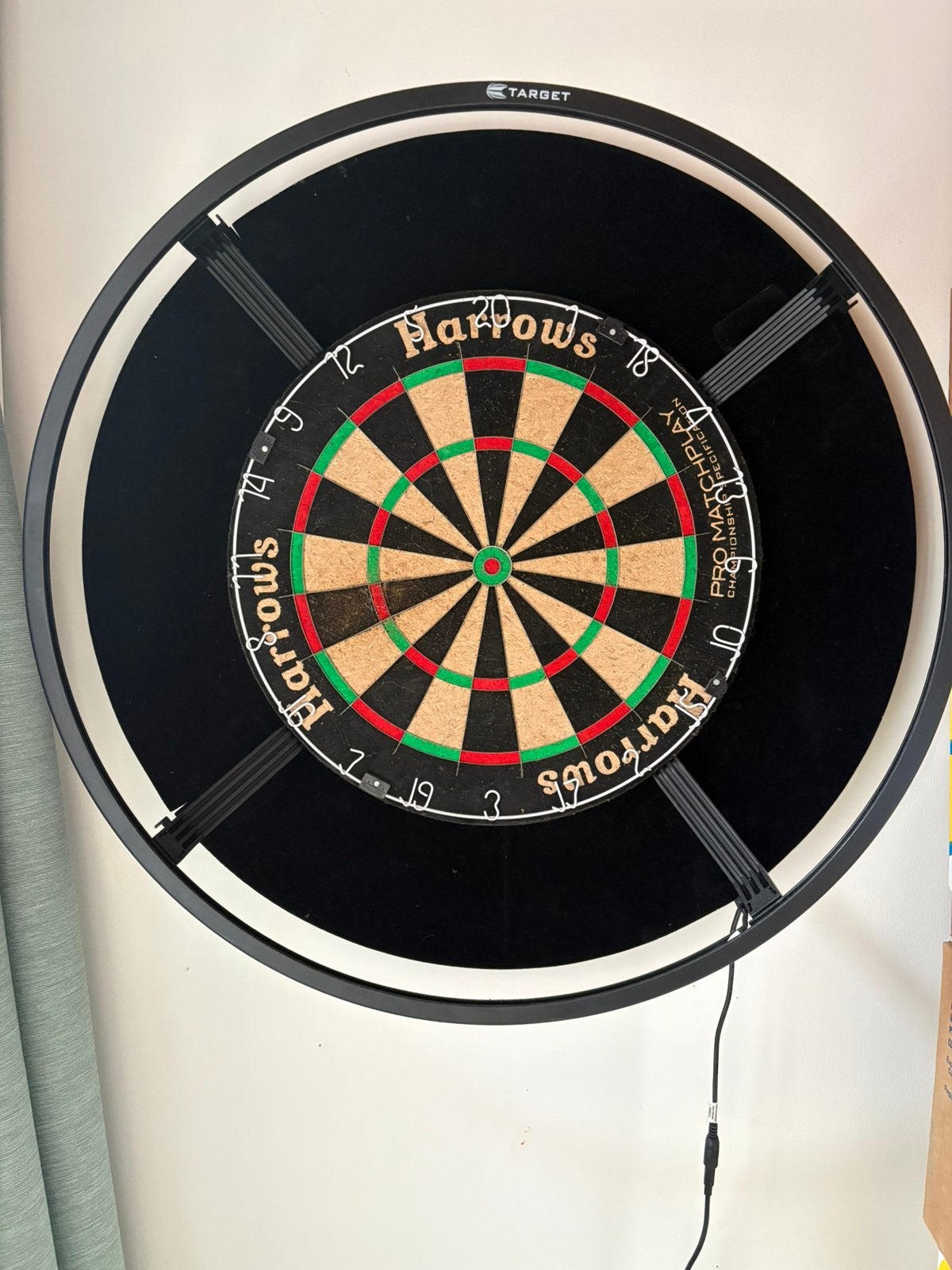 Dartsblok + surround + verlichting, Sport en Fitness, Ophalen, Gebruikt, Dartbord