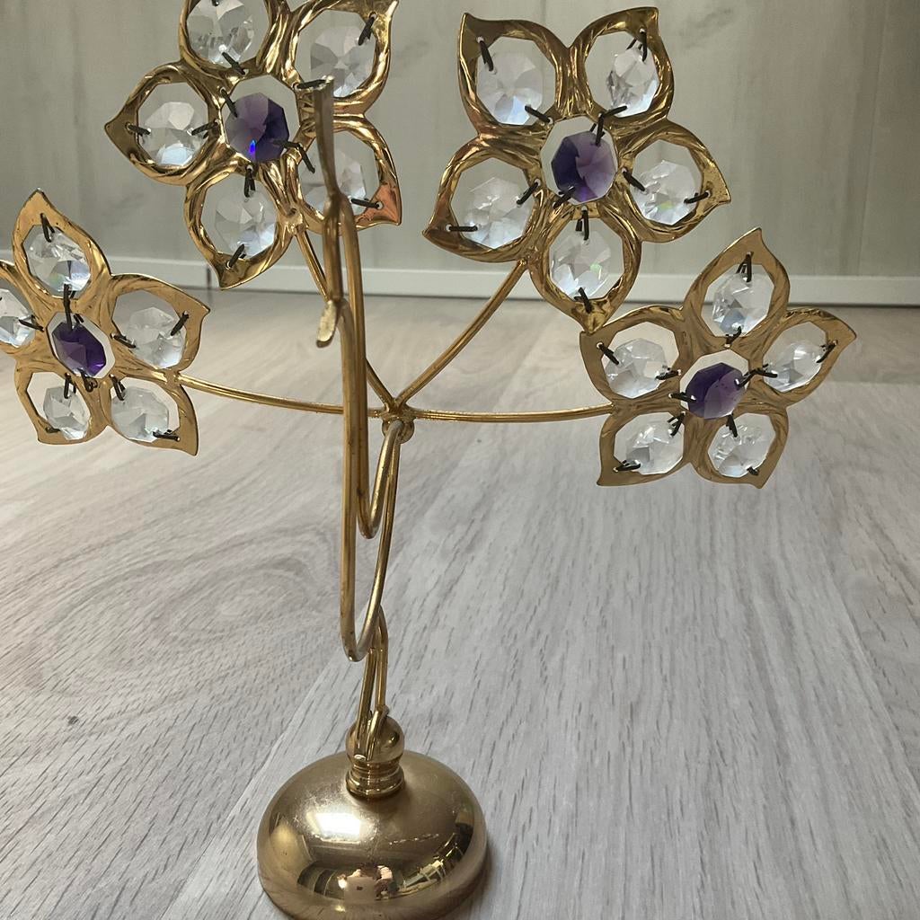 Pauw in bladgoud met swarovski., Ophalen