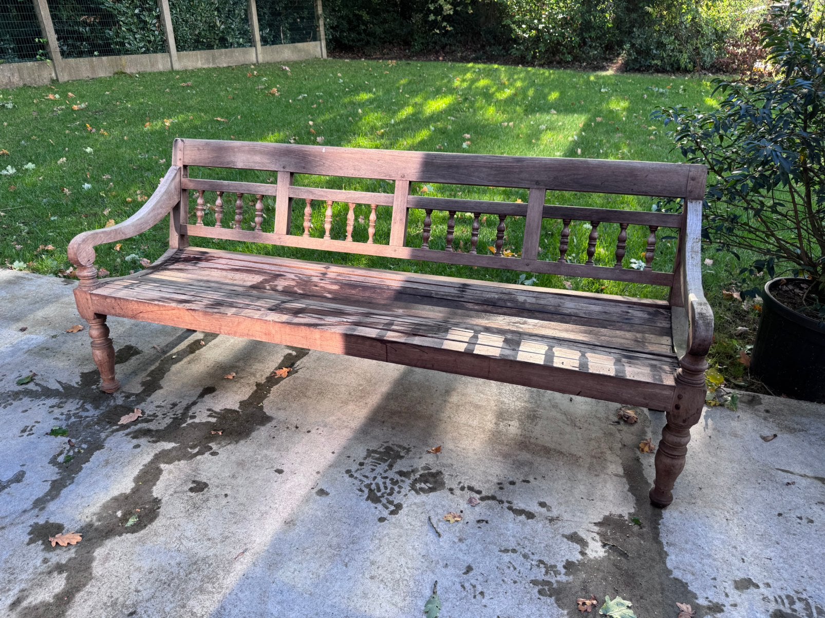 Antieke stationsbank, Jardin & Terrasse, Enlèvement, Utilisé, Bois