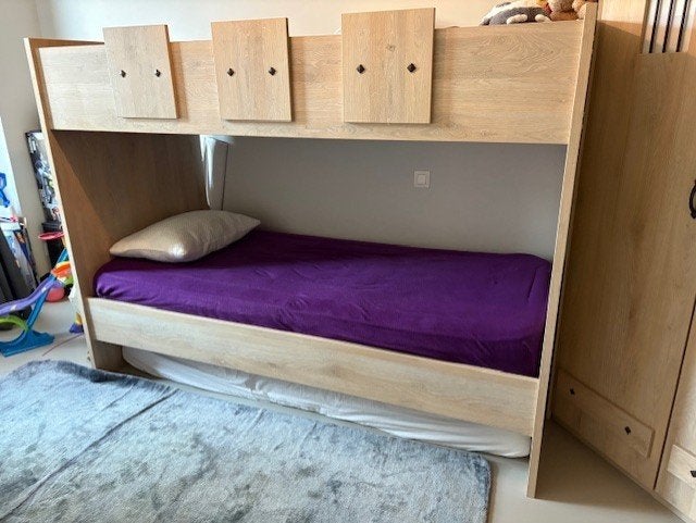 Lit superposé avec meuble d'angle, 100 cm, 210 cm, Enlèvement, Utilisé