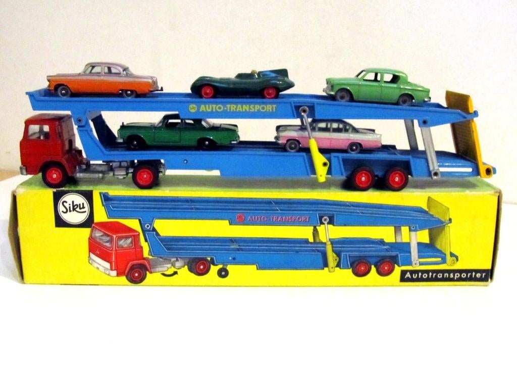 Vintage Siku V 275 Magirus Autotransporter + boîte (1967-73), Enlèvement ou Envoi, Comme neuf, Bus ou Camion