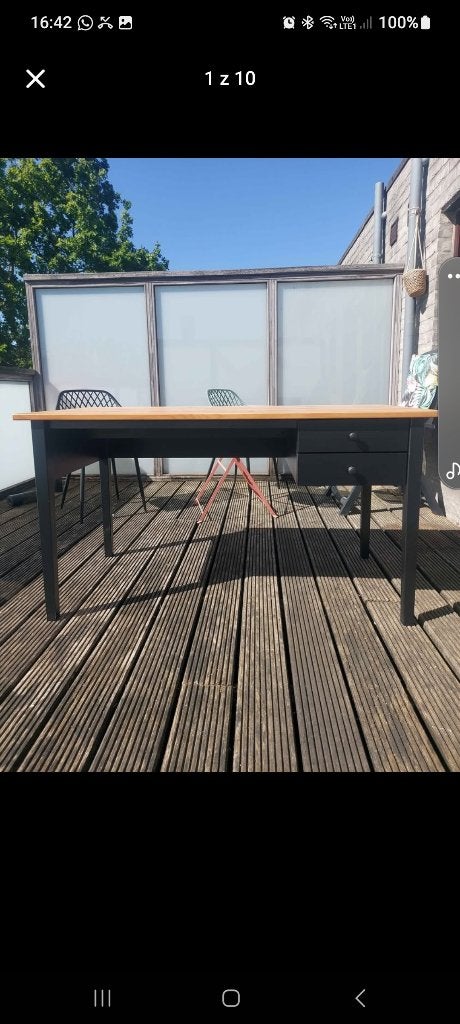 Houten bureau/wooden desk, Huis en Inrichting, Ophalen, Zwart, Gebruikt, Scandinavisch