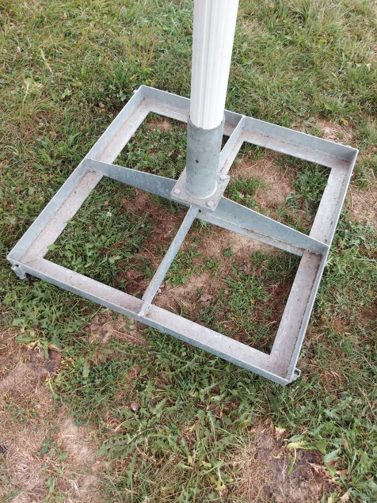 Stevige Stalen Parasolvoet / Tegelvoet (Gegalvaniseerd), Enlèvement, Utilisé, Moins de 1 mètre, Base de parasol