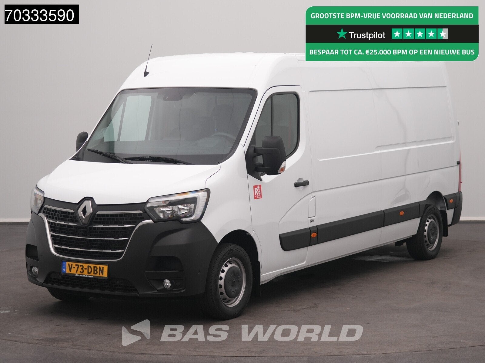 Renault Master 150PK L3H2 150PK LED Airco Cruise Navi Parkee, Auto's, Multifunctioneel stuurwiel, Stof, Gebruikt, 4 cilinders