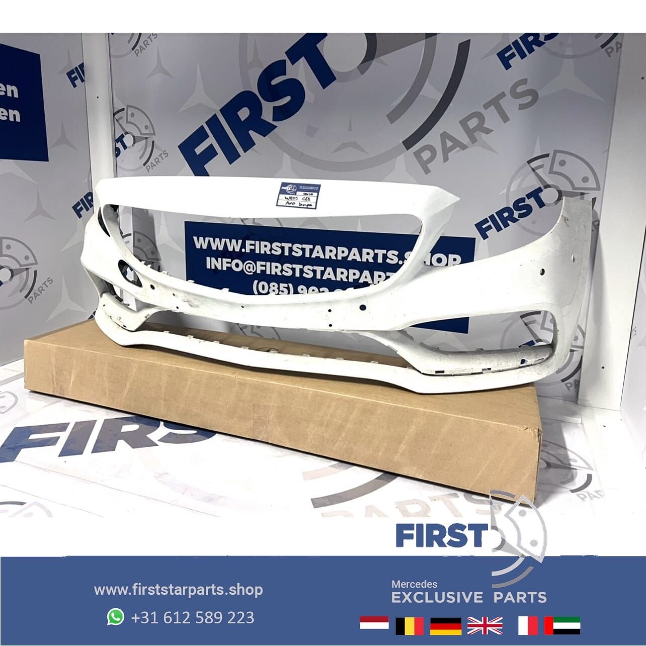 C63 AMG Voorbumper origineel Mercedes W205 C Klasse 2018 wit, Utilisé, -, Avant, -