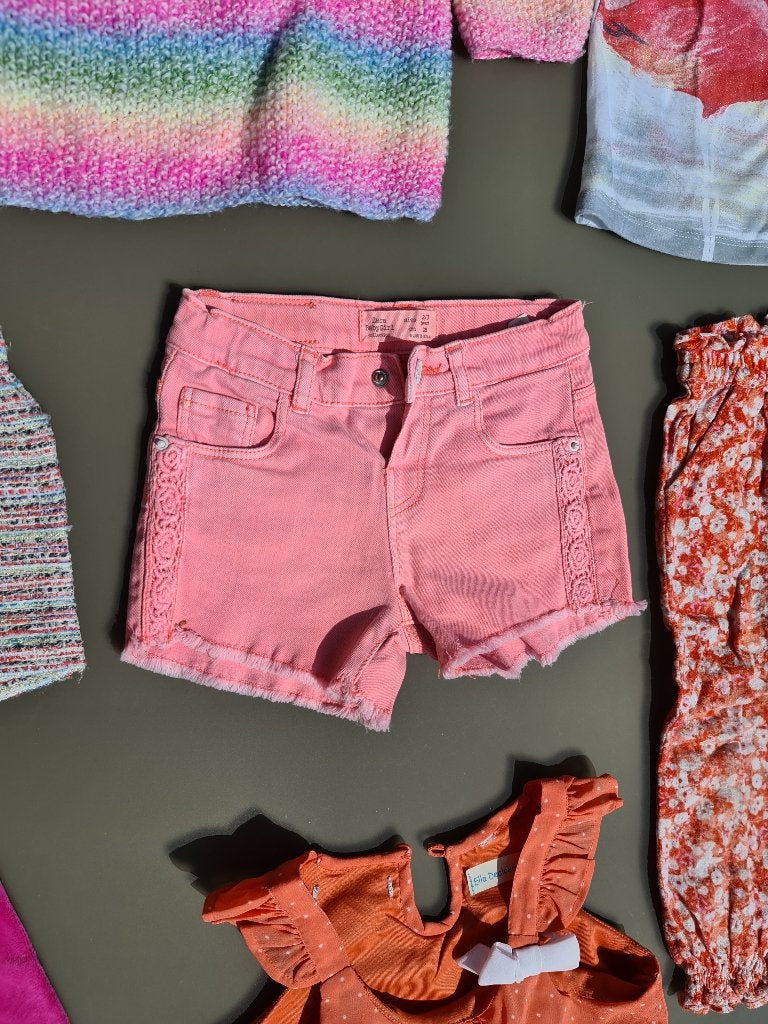korte roze jeans broek, Zara 3j/98, Ophalen, Zo goed als nieuw, Broek