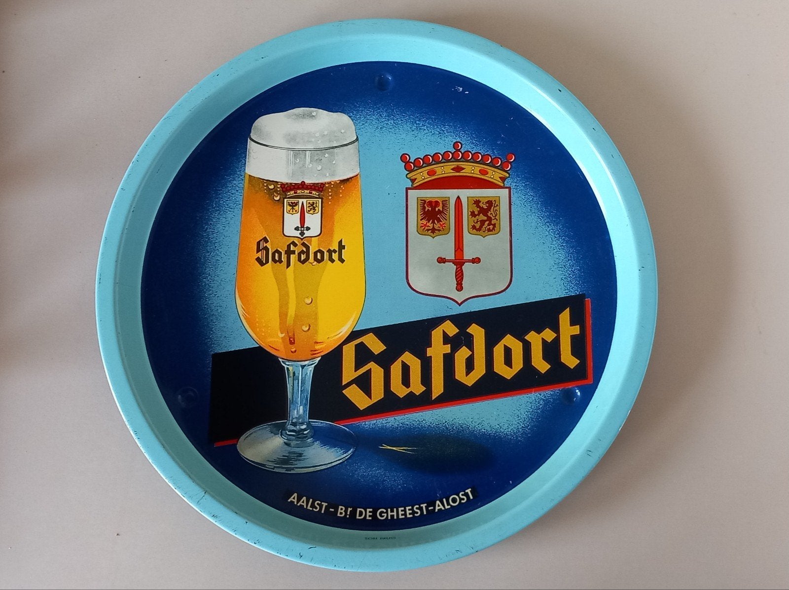Ancien plateau bière Safdort Alost, Collections, Marques de bière, Enlèvement ou Envoi