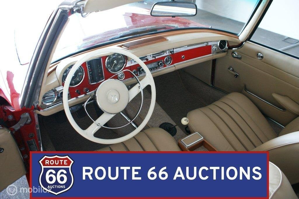Mercedes-Benz 250 SL | 1967 | Route 66 Auctions, Auto's, Zwart, Mercedes-Benz, Bedrijf, Handgeschakeld