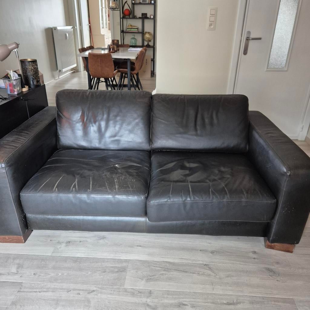 2 Lederen zetels GRATIS, Ophalen, Gebruikt, 300 cm of meer, Leer