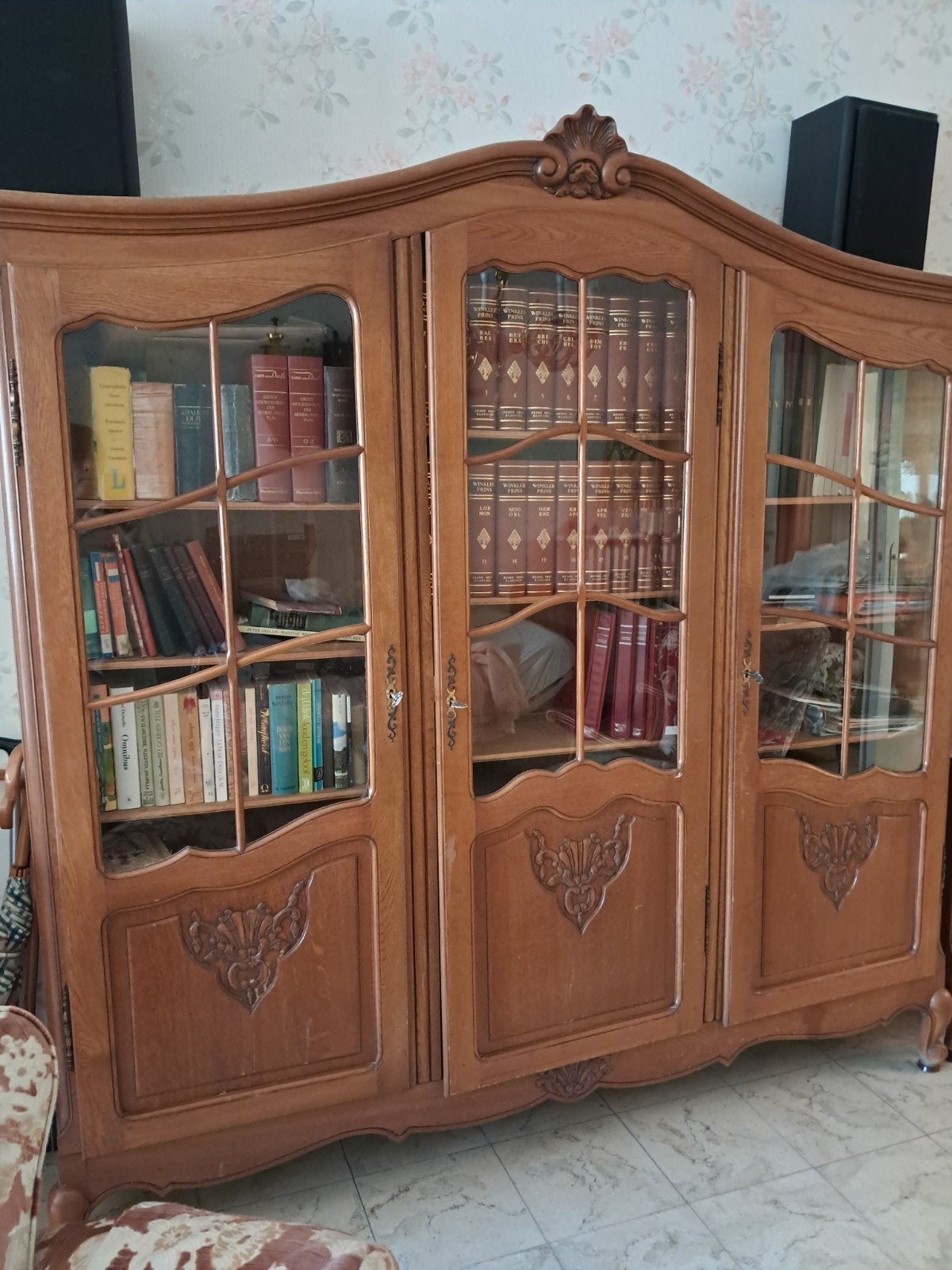 Boekenkast / vitrinekast, Huis en Inrichting, Kasten | Vitrinekasten, Ophalen, 200 cm of meer, Klassiek, 200 cm of meer