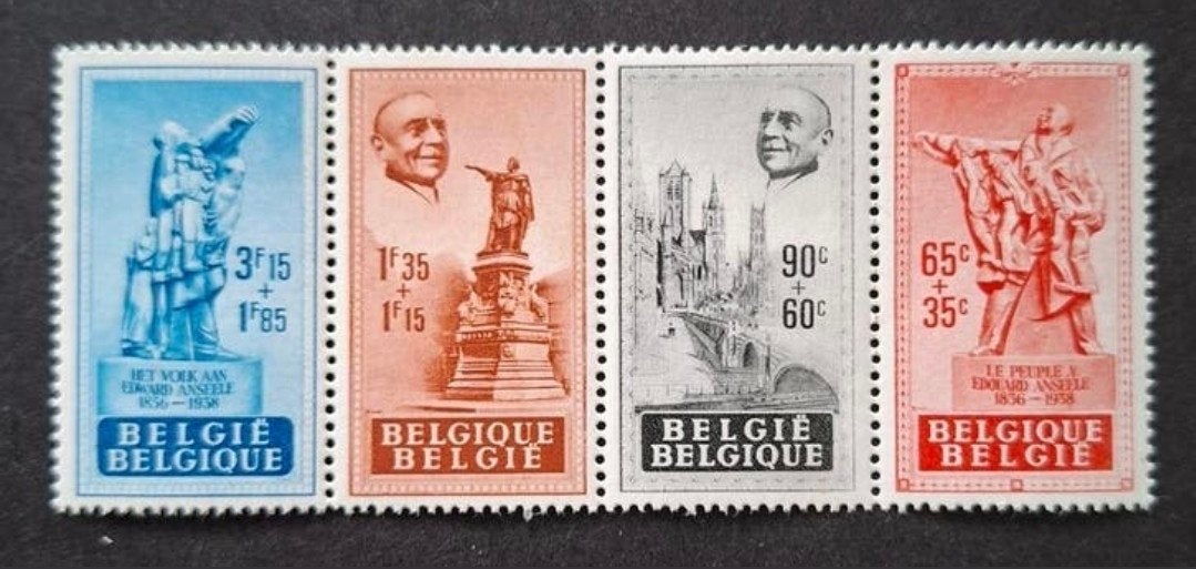 België: OBP 781A/84A ** Edouard Anseele 1948., Postzegels en Munten, Orginele gom, Ophalen of Verzenden, Zonder stempel, Postfris