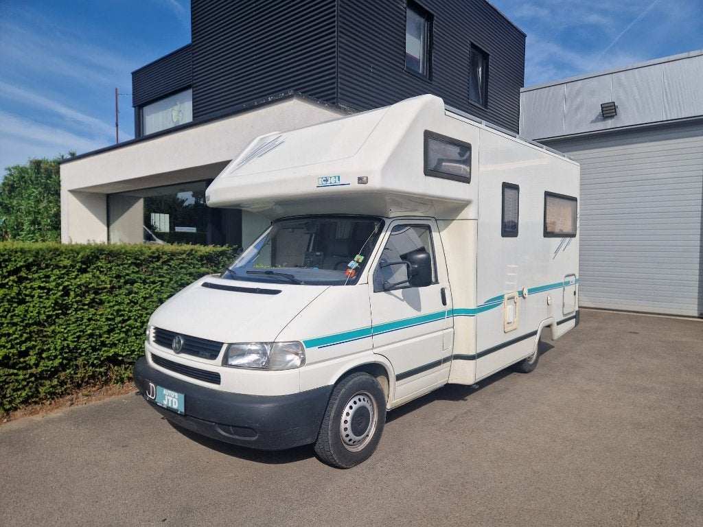 Vw Transporter T4 Camper 6-zit met airco robel mobil, Caravanes & Camping, Camping-cars, Jusqu'à 5, 5 à 6 mètres, Alcôve, Auvent
