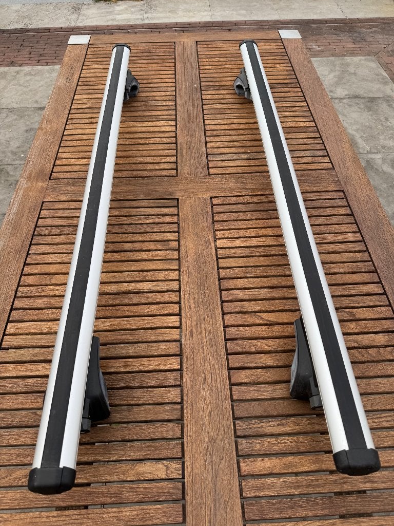 Thule Dakdragerset (120 cm) + Voetensets, Ophalen, 3 fietsen of meer, Zo goed als nieuw, Dakdrager