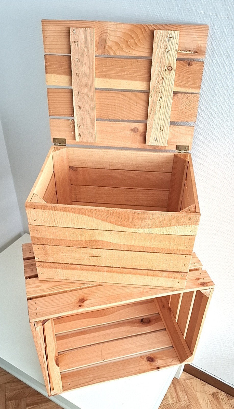 Lot de 2 caisses en bois vintage – Caisse & Coffre en bois