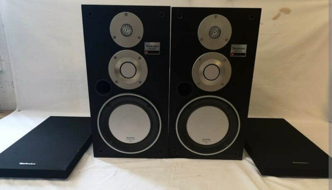 Vintage Hifi speakers Technics SB-X300 (Honeycomb). Kleur: z, Audio, Tv en Foto, Vloerstaande luidspreker, Gebruikt, Inclusief standaarden